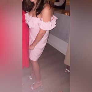 Love by Theia Blush Ruffle Dress- Size 12